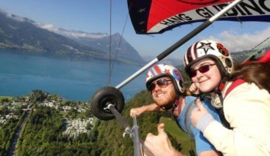 students hang gliding 